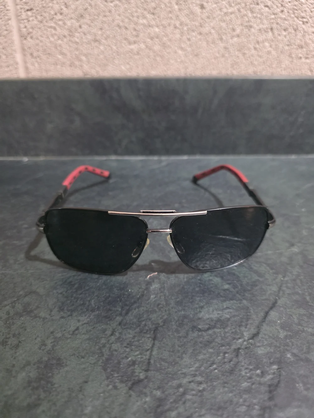 KINGSEVEN K724 Men's Polarized Aviator Sunglasses Black Red Frame 65-14-135